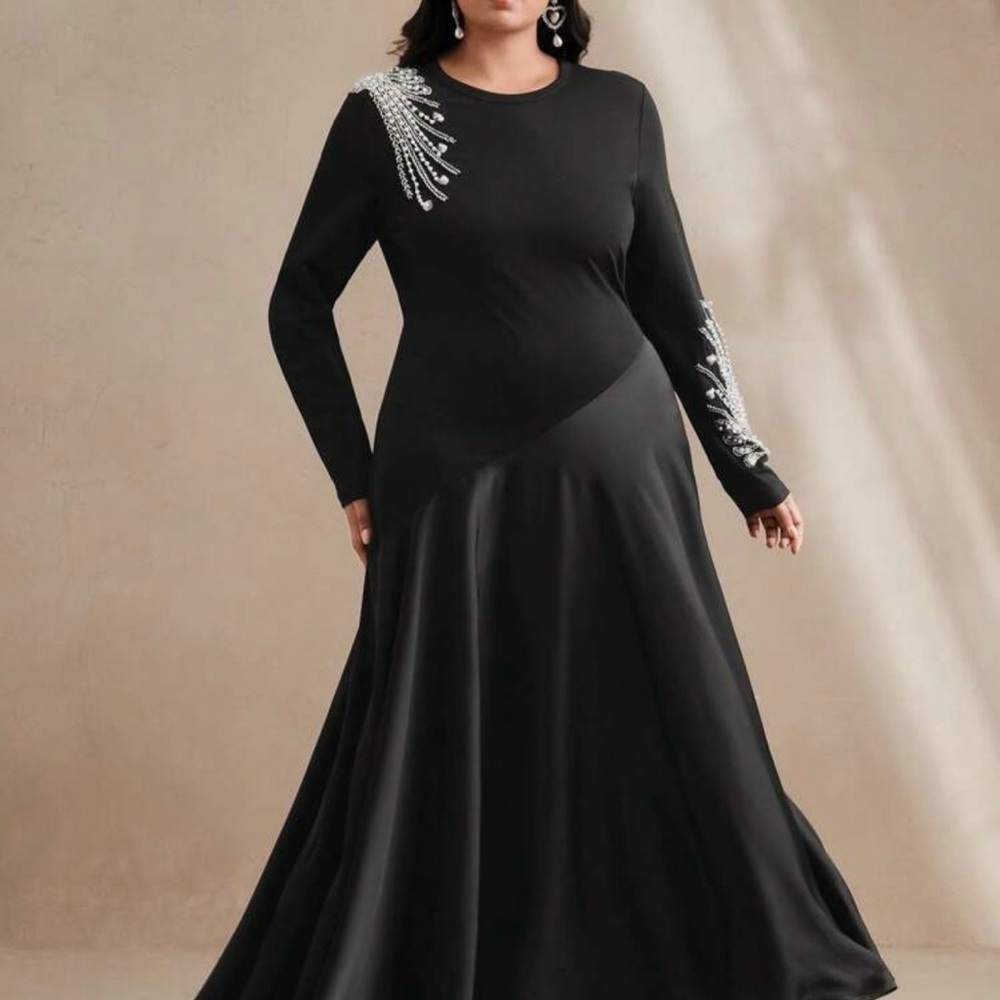 Black Evening Dress with Embellishments